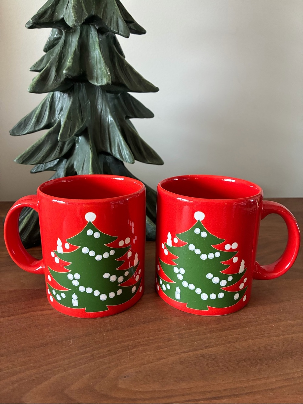 Vintage Waechtersbach Christmas Tree Mugs Set of 2 Germany